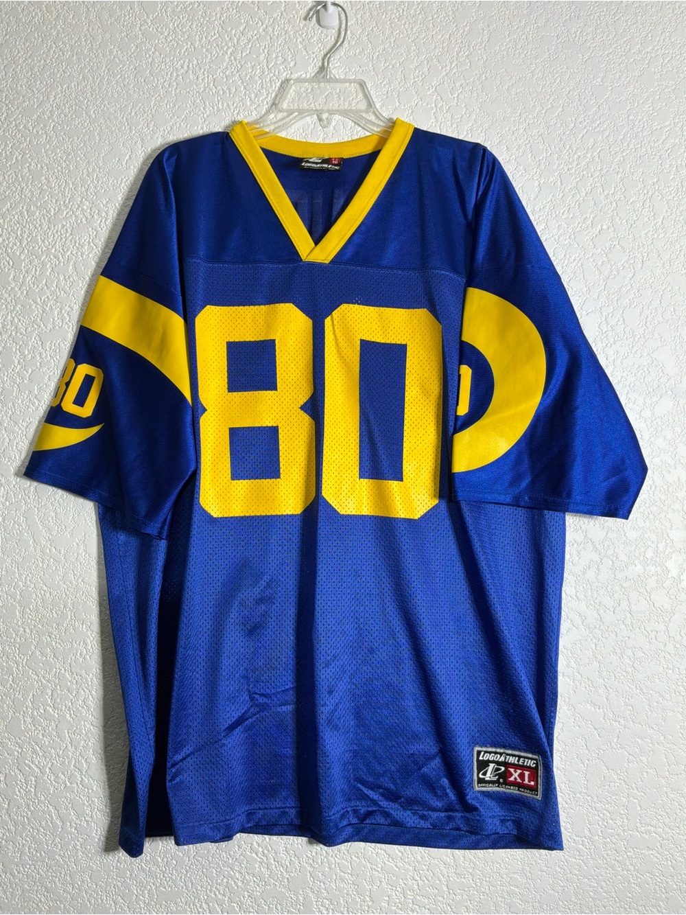 Blue & Yellow # 80 Bruce Football Jersey by Logo Athletic - Size XL